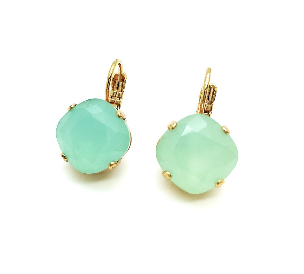 E-1326-3-008-RG6 (2) Mariana Earrings Lovely Light Green Opal Austrian Crystals My Treasures Coll. - Image 1