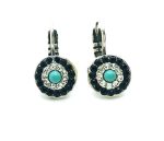 Mariana Earrings Alluring Jet, Clear & Turq Swarovski Crystals Zanzibar Africa Coll.