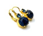Mariana Earrings Lovely Round Drop Sodalite Mineral Mood Indigo Songbook Coll. Yellow Gold - Image 3