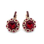 Earrings By Mariana Woman Classy Siam and Jet Swarovski Crystals - Image 2