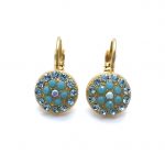 Earrings By Mariana Woman Round Beaded Turquoise, AB and Aquamarine Swarovski Crystals