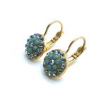 Earrings By Mariana Woman Round Beaded Turquoise, AB and Aquamarine Swarovski Crystals - Image 2