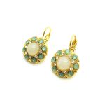 Mariana Earrings Floral Greens & Whites Swarovski Crystals Seaside Day Nirvana Coll. - Image 3
