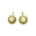Mariana Earrings Floral Greens & Whites Swarovski Crystals Seaside Day Nirvana Coll.