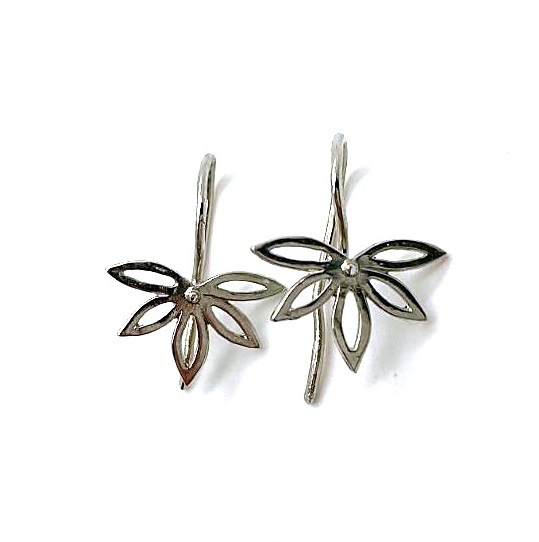 Mariana Earrings Flower Shaped Rhodium Plated My Treasures Coll.