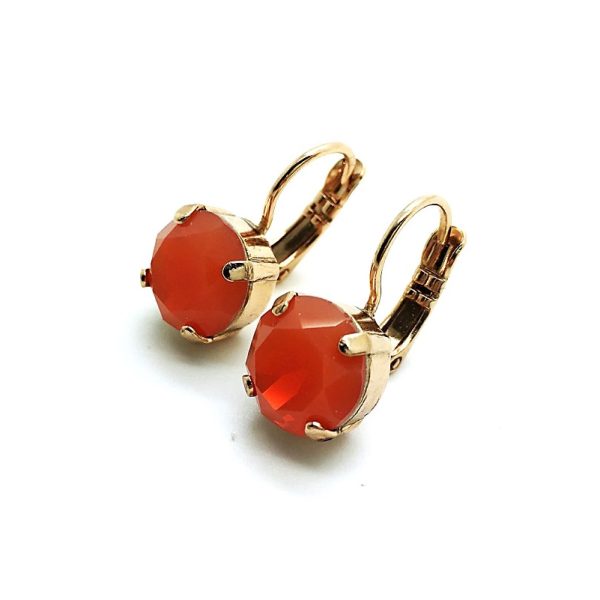 Mariana Earrings Dainty Orange Opal Swarovski Crystals My Treasures Coll.