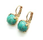Mariana Earrings Adorable Round Green Turquoise Swarovski Crystals My Treasures Coll. - Image 2
