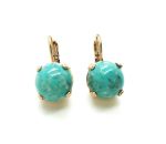 Mariana Earrings Adorable Round Green Turquoise Swarovski Crystals My Treasures Coll.