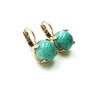 Mariana Earrings Adorable Round Green Turquoise Swarovski Crystals My Treasures Coll. - Image 3