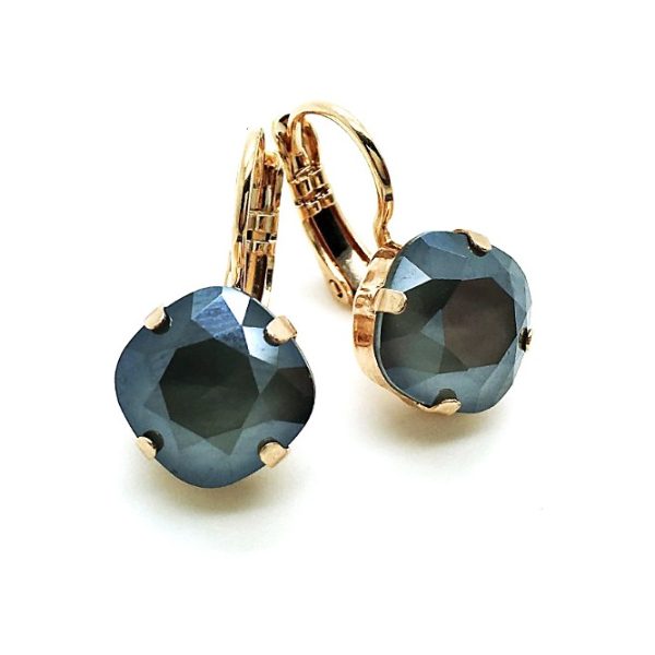 Earrings By Mariana Woman Alluring Dark Grey Swarovski Crystals