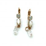 Mariana Earrings White Jade Mineral, Grey Opal & Clear Swarovski Crystals My Treasures Coll.