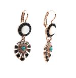 Mariana Earrings Boho Turq, White Shell Mineral & Blacks Swarovski Crystals Africa Coll. - Image 3