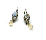 Mariana Earrings Precious Silk, Grey Opal & Amber Swarovski Crystals Nirvana Coll. - Image 3