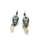 Mariana Earrings Precious Silk, Grey Opal & Amber Swarovski Crystals Nirvana Coll.