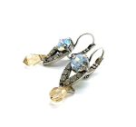 Mariana Earrings Precious Silk, Grey Opal & Amber Swarovski Crystals Nirvana Coll. - Image 2