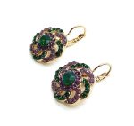 Earrings By Mariana Woman Glamorous Purples and Greens Swarovski Crystals