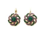 Earrings By Mariana Woman Glamorous Purples and Greens Swarovski Crystals - Image 2