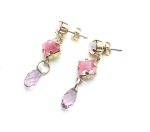 Mariana Earrings Sassy Dangling Pinks & Purples Swarovski Crystals My Treasures Coll.