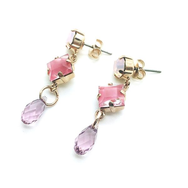 Mariana Earrings Sassy Dangling Pinks & Purples Swarovski Crystals My Treasures Coll.