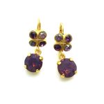 Mariana Earrings Bohemian Rhapsody Songbook Coll. Purple & Cyclamen Opal Austrian Crystals - Image 2