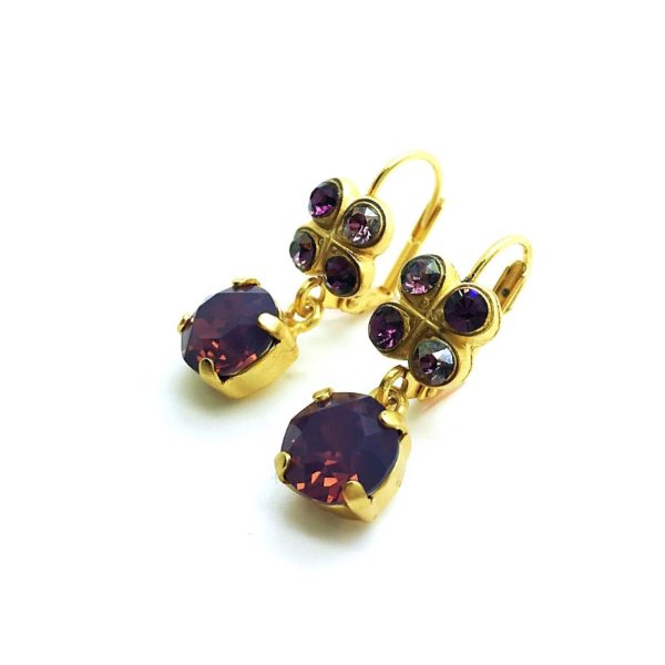 Mariana Earrings Bohemian Rhapsody Songbook Coll. Purple & Cyclamen Opal Austrian Crystals