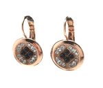 Mariana Earrings Round Beaded Clear & Jet Swarovski Crystals Zulu Africa Coll. - Image 3
