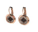 Mariana Earrings Round Beaded Clear & Jet Swarovski Crystals Zulu Africa Coll.