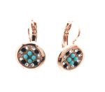 Mariana Earrings Fab Round Beaded Turq, Clear & Jet Swarovski Crystals Zanzibar Africa Coll. - Image 2