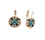 Mariana Earrings Fab Round Beaded Turq, Clear & Jet Swarovski Crystals Zanzibar Africa Coll.