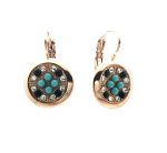 Mariana Earrings Fab Round Beaded Turq, Clear & Jet Swarovski Crystals Zanzibar Africa Coll. - Image 3