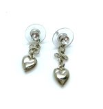 Mariana Earrings Heart Shaped Rhodium Plated & Clear Swarovski Crystal Inspiration Coll.