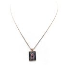Mariana Necklace Pendant Beaded Grey & Pinks Swarovski Crystals Madagascar Africa Coll. - Image 2