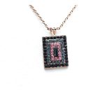 Mariana Necklace Pendant Beaded Grey & Pinks Swarovski Crystals Madagascar Africa Coll.