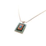 Mariana Necklace Pendant Turquoise Mineral, Jet, Orange & Pacific Opal Austrian Crystals My Treasures Coll. - Image 2