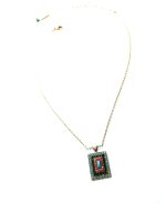 Mariana Necklace Pendant Turquoise Mineral, Jet, Orange & Pacific Opal Austrian Crystals My Treasures Coll. - Image 3
