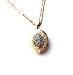 Mariana Necklace Pendant Oval Locket Beaded Black Diamond & AB Austrian Crystals My Treasures Coll.