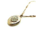 Mariana Necklace Pendant Locket Beaded Pearl & White Opal Swarovski Crystals My Treasures Coll.