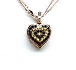 Necklace By Mariana My Treasures Coll. Locket Pendant Heart Shaped Jet & Aurum Austrian Crystals