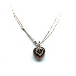 Necklace By Mariana My Treasures Coll. Locket Pendant Heart Shaped Jet & Aurum Austrian Crystals - Image 3