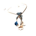 Mariana Necklace Pendant Heart Shaped & Charms Blues Swarovski Crystals My Treasures Coll. - Image 2