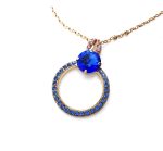 Mariana Necklace Pendant Fashionable Capri Blue & Lt Rose Austrian Crystals Kiss from A Rose Songbook Coll.