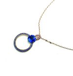 Mariana Necklace Pendant Fashionable Capri Blue & Lt Rose Austrian Crystals Kiss from A Rose Songbook Coll. - Image 2
