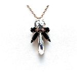 Mariana Necklace Pendant Fashionable Clear & Jet Swarovski Crystals Checkmate Cocktail Hour Coll.