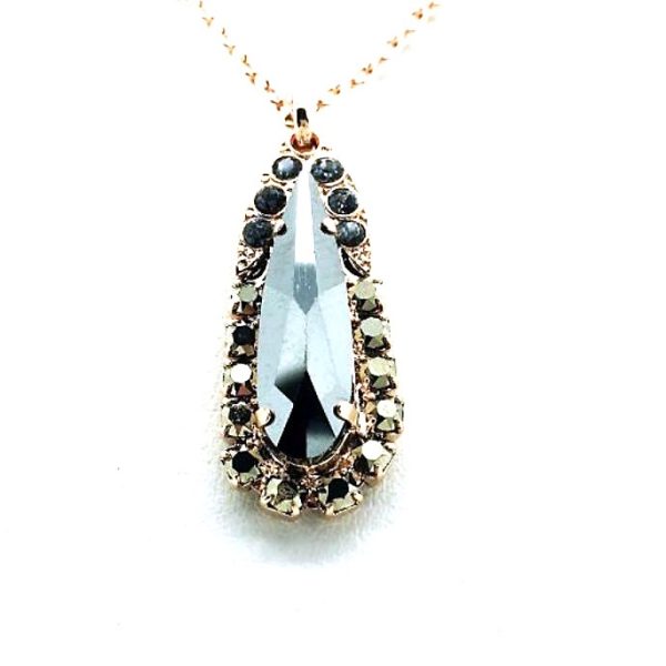 Mariana Necklace Pendant Exquisite Hematite, Nightfall & Aurum Swarovski Crystals My Treasures Coll.