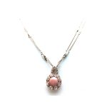 Mariana Necklace Pendant Lovely Aventurine Pink Mineral & Clear Swarovski Crystals My Treasures Coll. - Image 2