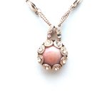 Mariana Necklace Pendant Lovely Aventurine Pink Mineral & Clear Swarovski Crystals My Treasures Coll.