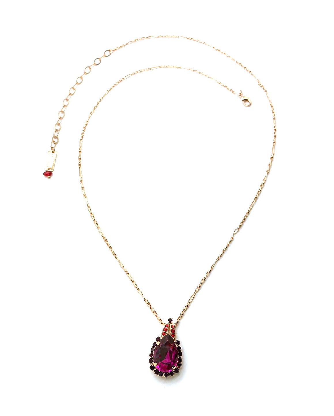 N-5098-2-1070-RG (2) Mariana Pendant Pair Shape Siam, Ruby & Burgundy Swarovski Crystals Lady In Red Songbook Coll. - Image 1