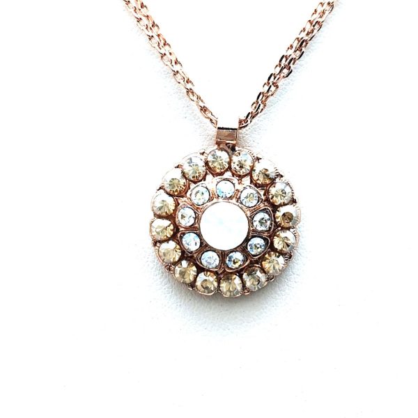 Mariana Necklace Pendant Dual Stranded Round Beaded Whites Swarovski Crystals Kalahari Africa Coll.