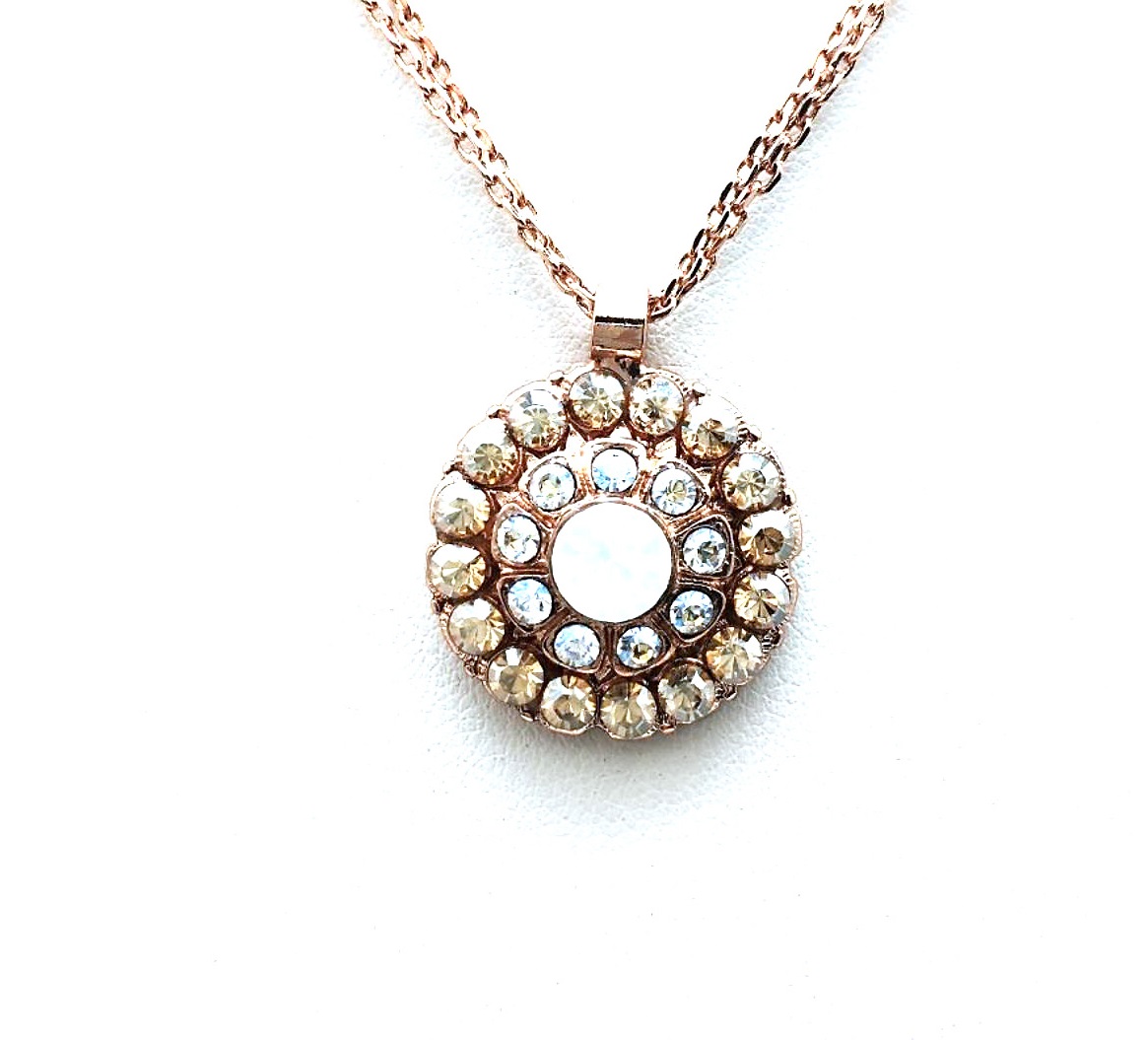 N-5131-2-1078-RG (3) Mariana Necklace Pendant Dual Stranded Round Beaded Whites Swarovski Crystals Kalahari Africa Coll. - Image 1