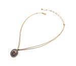 Necklace Pendant By Mariana Africa Coll. Dual Strand Round Greys & Pinks Austrian Crystals - Image 3